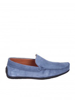 Ежедневни мъжки обувки от естествен набук в синьо 7AT-25355 denim