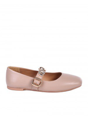 Ежедневни дамски обувки от естествена кожа в бежово 3AT-25310 beige