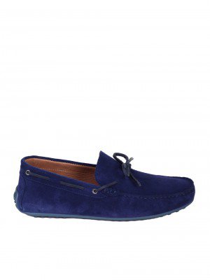 Ежедневни мъжки обувки от естествен велур в синьо 7AT-25359 blue jeans