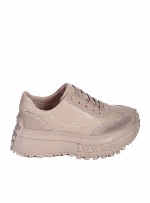 Ежедневни дамски обувки от естествена кожа в бежово 3AF-25089 beige