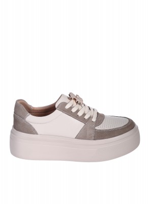 Ежедневни дамски обувки от естествена кожа в бежово 3AF-25090 beige