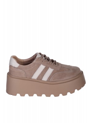 Ежедневни дамски обувки от естествен велур в бежово 3AF-25248 beige
