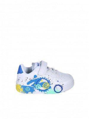 Детски комфортни обувки в бял/син цвят 18K-25191 white/blue