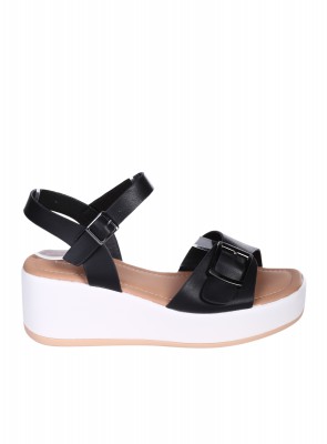 Ежедневни дамски сандали, на платформа, в черно 4H-25175 black