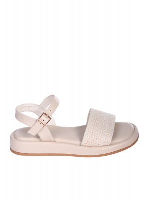 Ежедневни дамски сандали в бежово 4H-25181 off white
