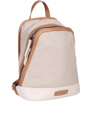 Ежедневна дамска раница, с перфорации, в бежово 9Q-25288 beige