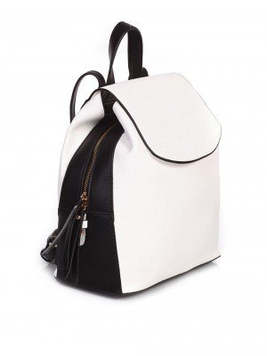 Ежедневна дамска раница в бял/черен цвят 9Q-25297 white/black (21147)