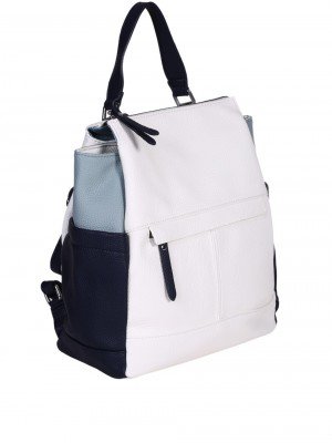 Ежедневна дамска раница в бял/син цвят 9Q-25298 white/blue (24282)
