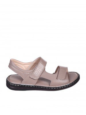 Ежедневни мъжки сандали от естествена кожа в бежово 8AT-25416 beige