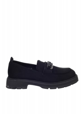 Ежедневни дамски обувки в черно  3C-25369 black suede (24644)