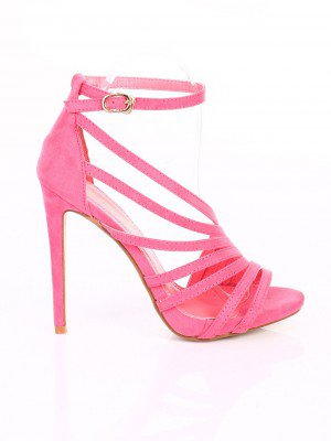 Елегантни дамски сандали на ток в розово 4M-14084 pink