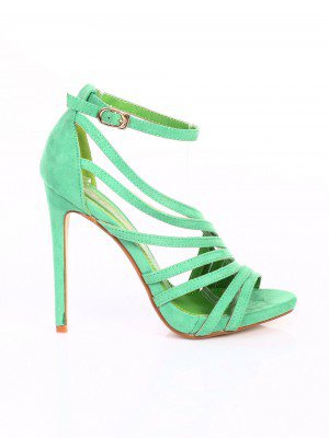 Елегантни дамски сандали на ток в зелено 4M-14084 green