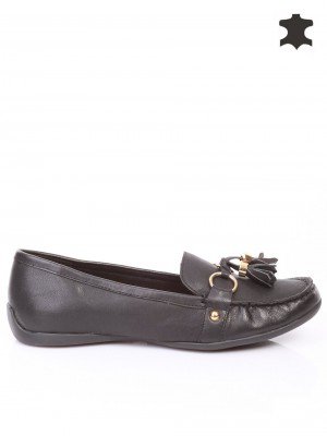 Ежедневни дамски обувки от естествена кожа 3L-14738 black