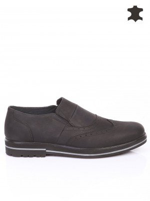 Спортно-елегантни мъжки обувки от естествена кожа 7AT-14887 black