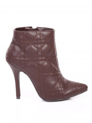 Елегантни дамски обувки на ток в кафяво 2L-14721 brown
