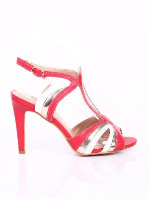 Елегантни дамски сандали на ток в червено 4F-15050 red