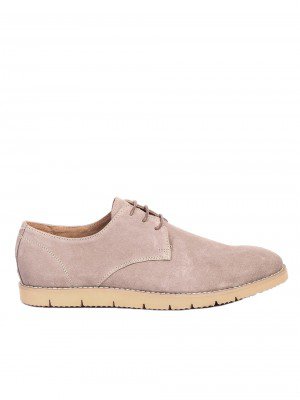 Спортно-елегантни мъжки обувки от естествен велур 7N-15200 beige
