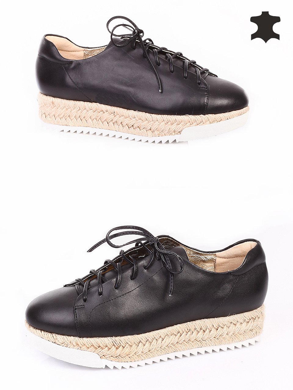 Ежедневни дамски обувки от естествена кожа 3AR-16103 black