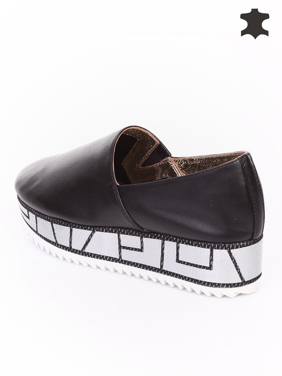 Ежедневни дамски обувки от естествена кожа 3AR-16112 black sole