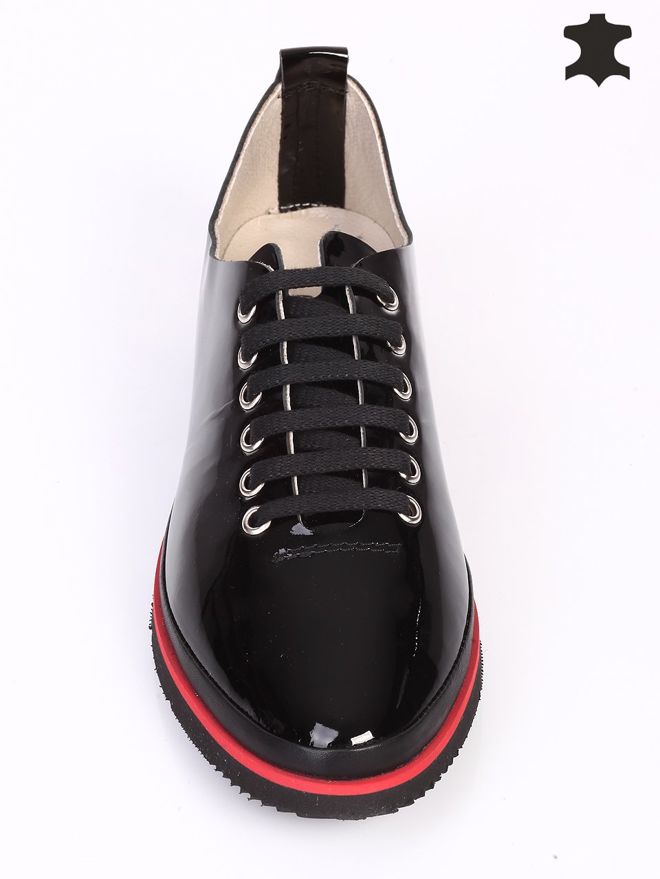 Ежедневни дамски обувки от естествен лак 3AT-16318 black