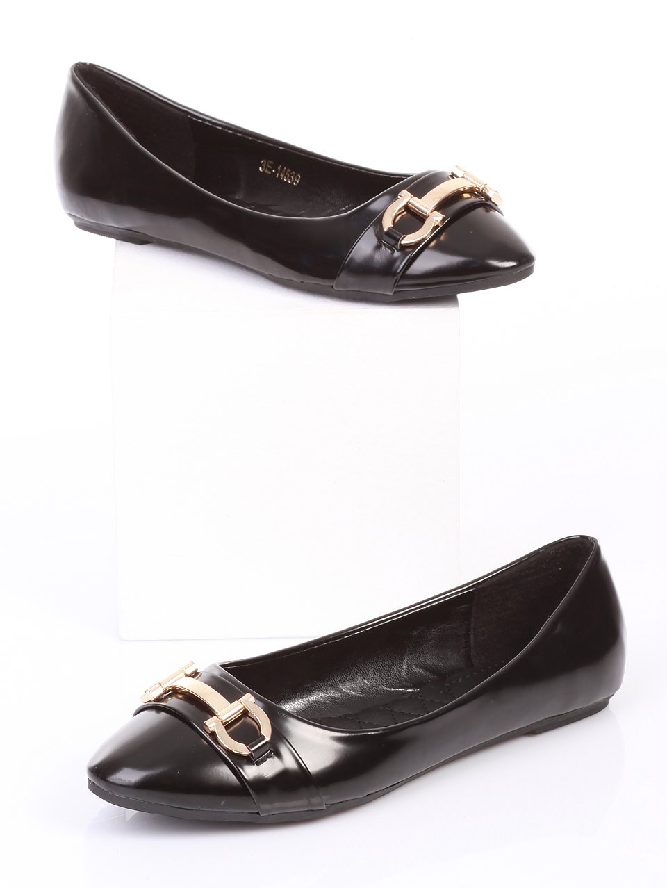 Ежедневни дамски обувки в черно 3E-14539 black pu