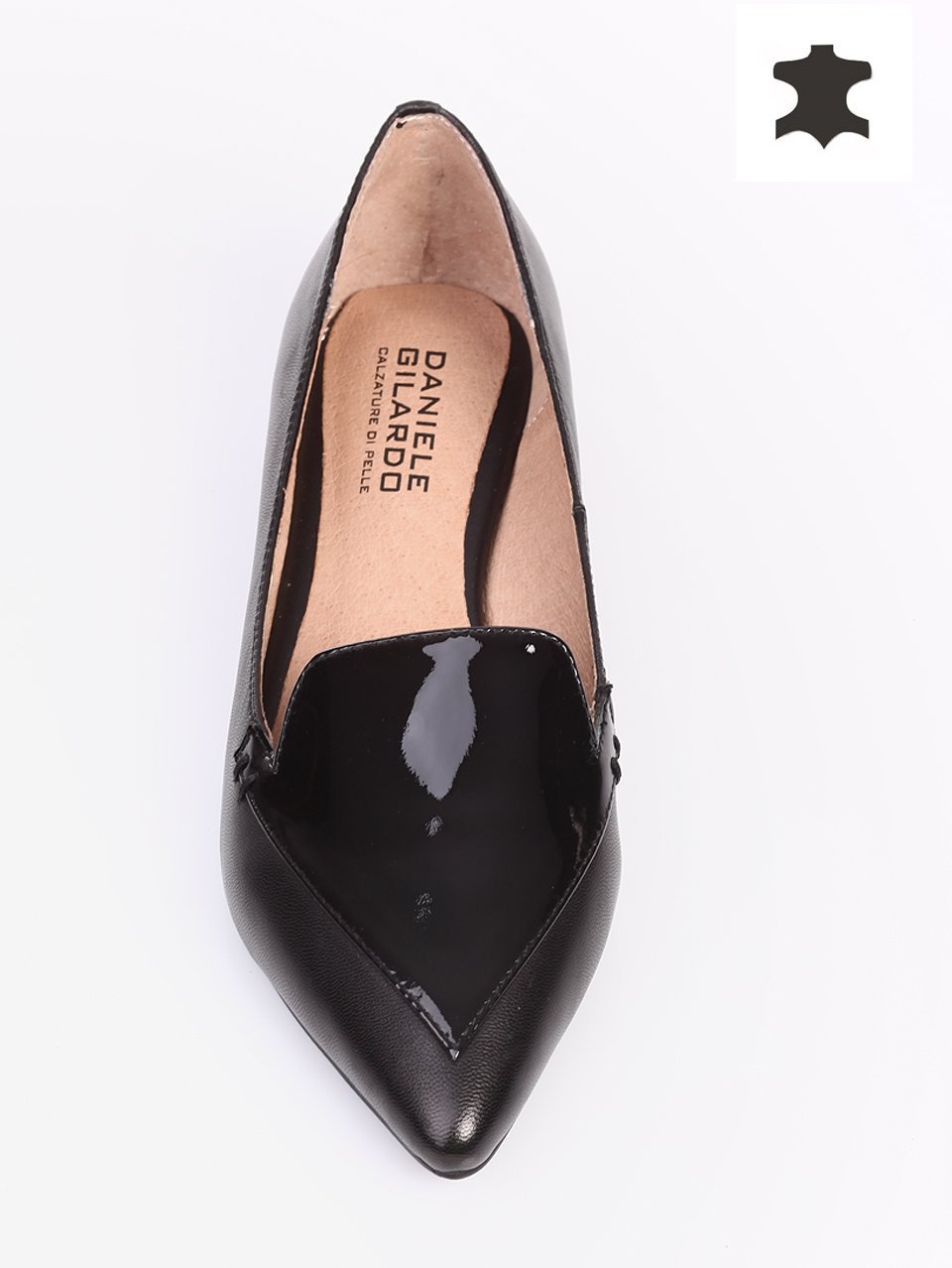 Ежедневни дамски обувки от естествена кожа и лак 3I-15630 black