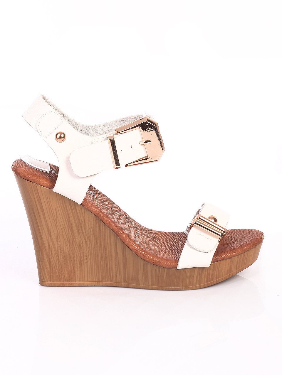 Елегантни дамски сандали на платформав бяло 4D-15345 white