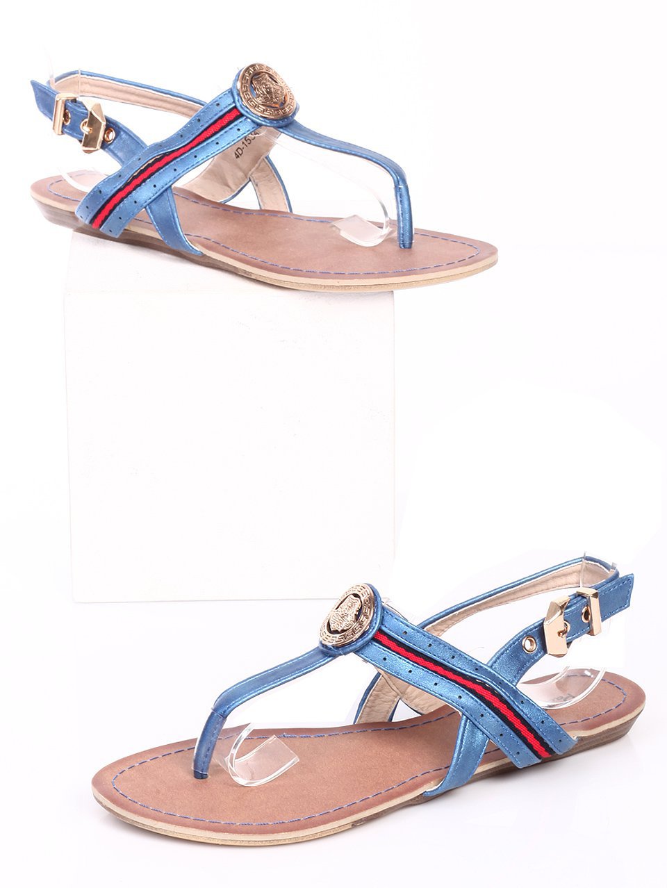 Ежедневни дамски сандали в синьо 4D-15348 blue