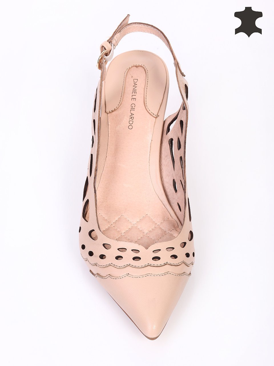 Елегантни дамски сандали на ток от естествена кожа 4I-16243 beige