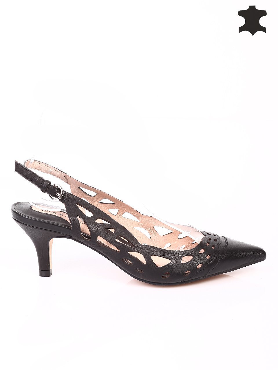Елегантни дамски сандали на ток от естествена кожа 4I-16243 black
