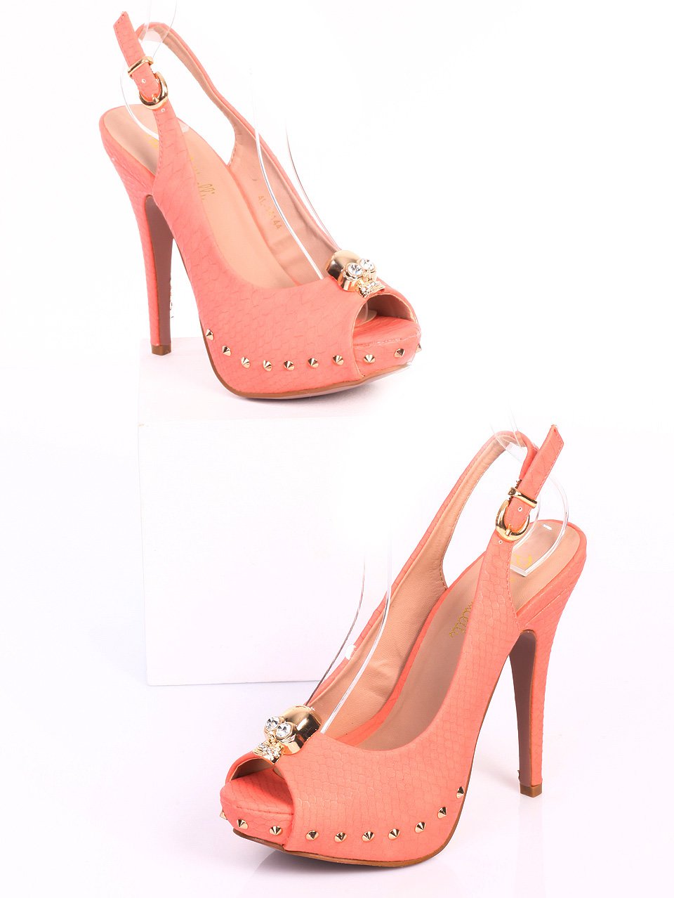 Елегантни дамски сандали на ток в розово 4L-14144 pink
