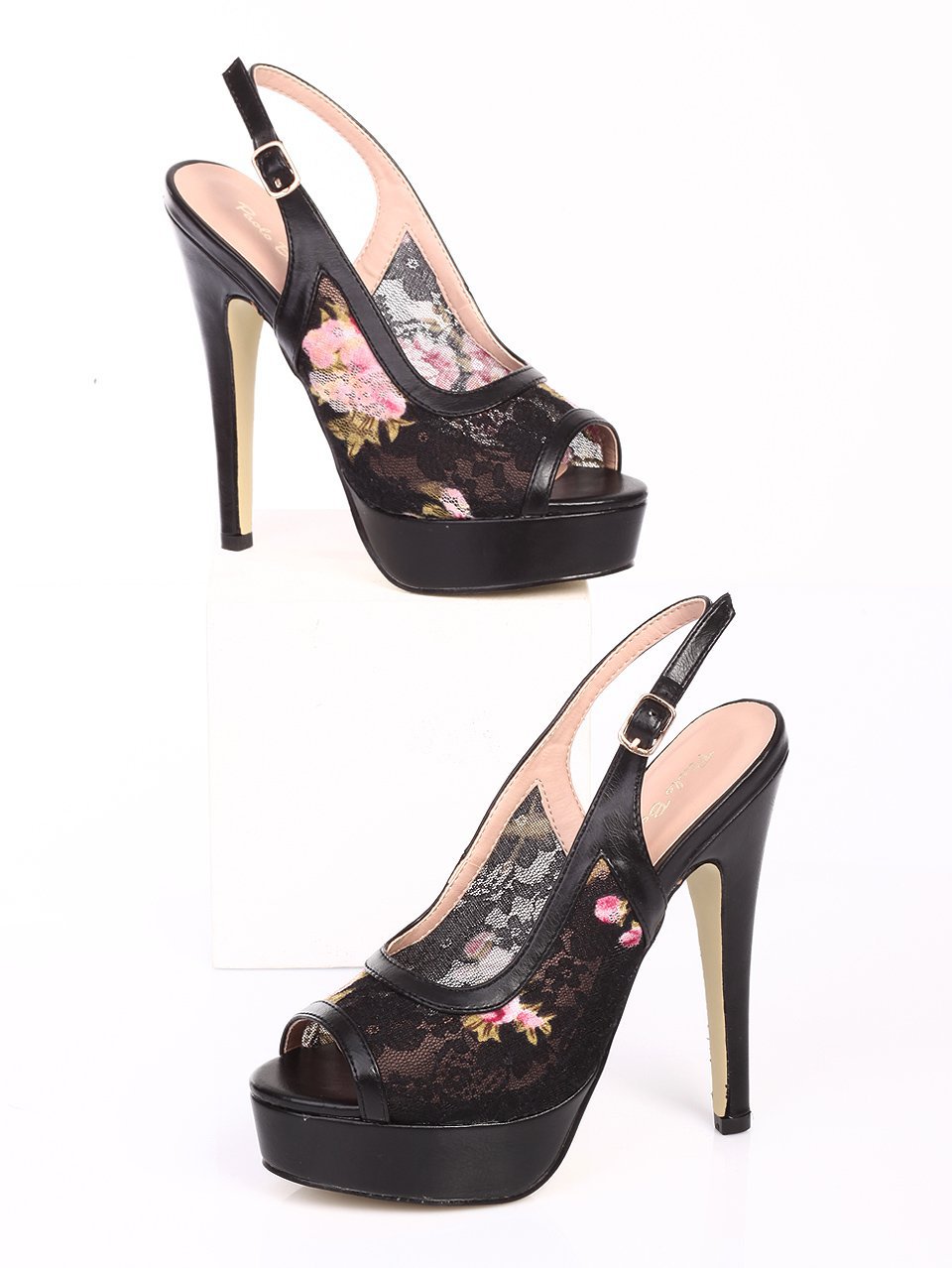 Елегантни дамски сандали на ток в черно 4L-15116 black