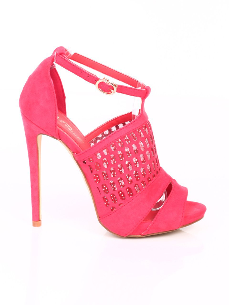 Елегантни дамски сандали на ток в червено 4M-15066 red