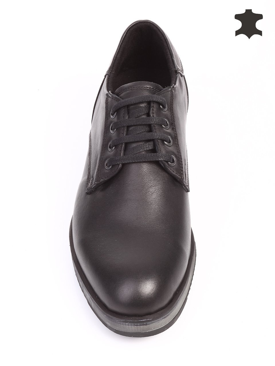 Ежедневни мъжки обувки от естествена кожа в черно 7AT-15823 black