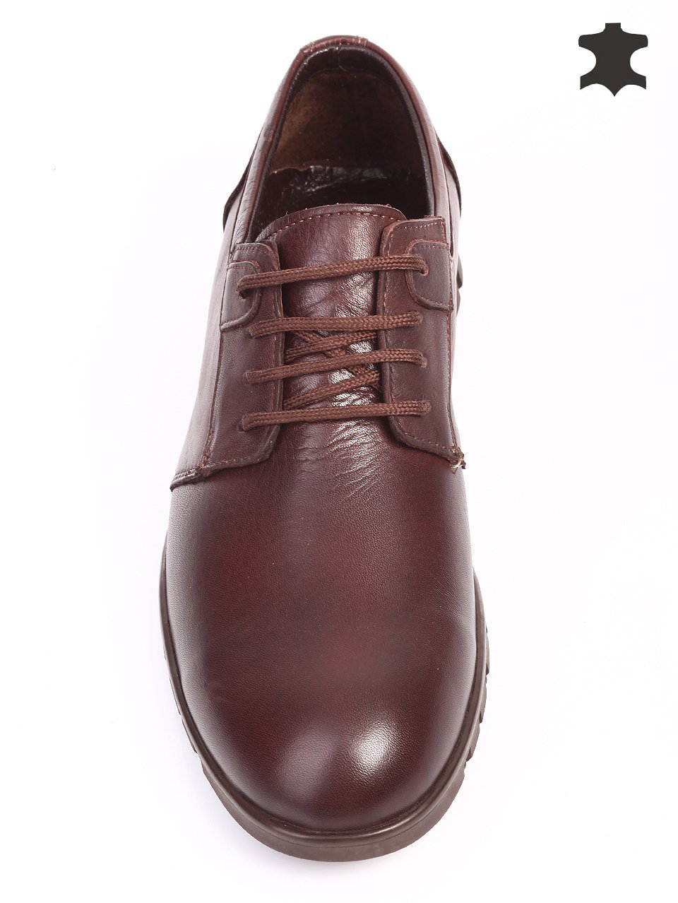Спортно-елегантни мъжки обувки от естествена кожа 7AT-15826 brown