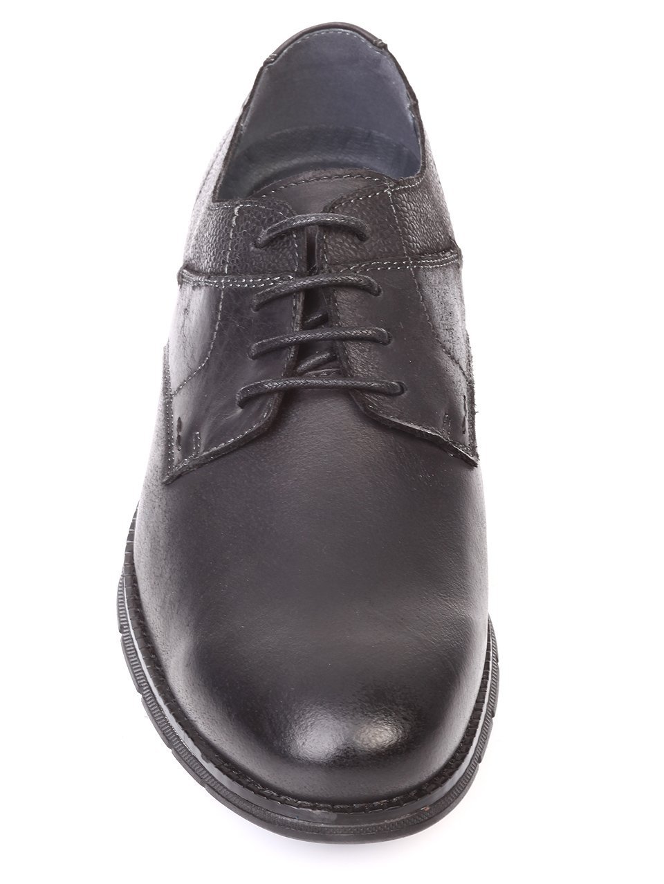 Мъжки обувки от естествена кожа и естествен набук 7N-17784 black