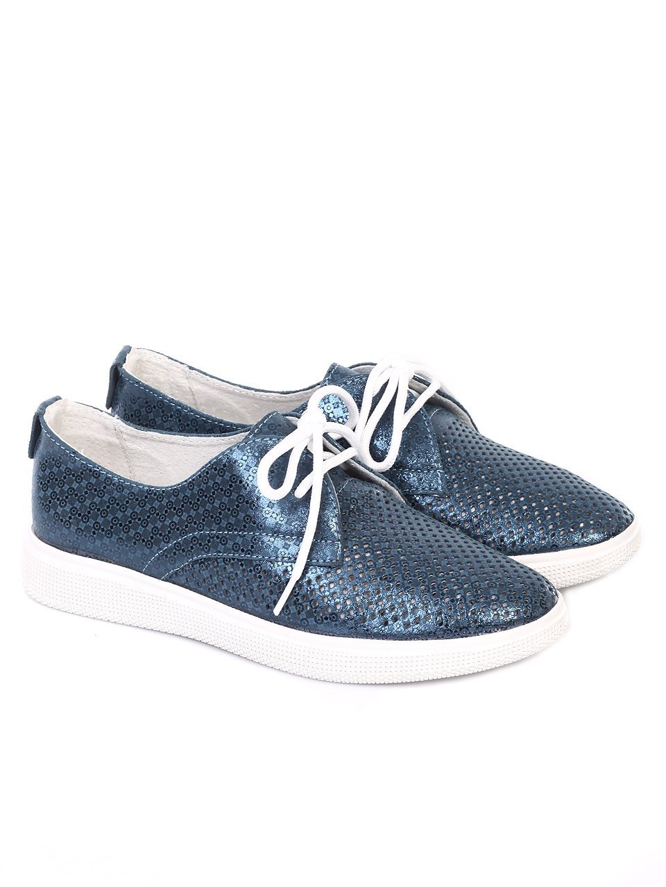 Ежедневни дамски обувки от естествен велур 3AF-18043 blue