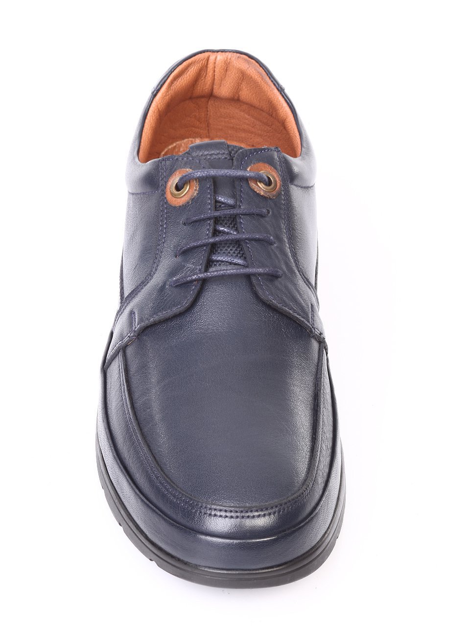 Ежедневни мъжки обувки от естествена кожа в синьо 7AT-171124 blue