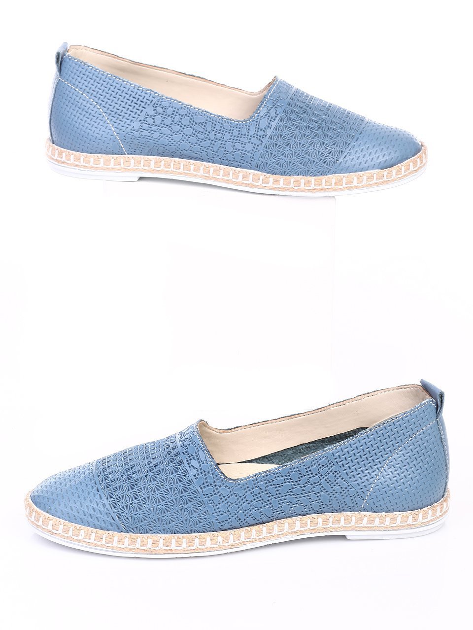 Ежедневни дамски обувки от естествена кожа 3AB-17648 blue