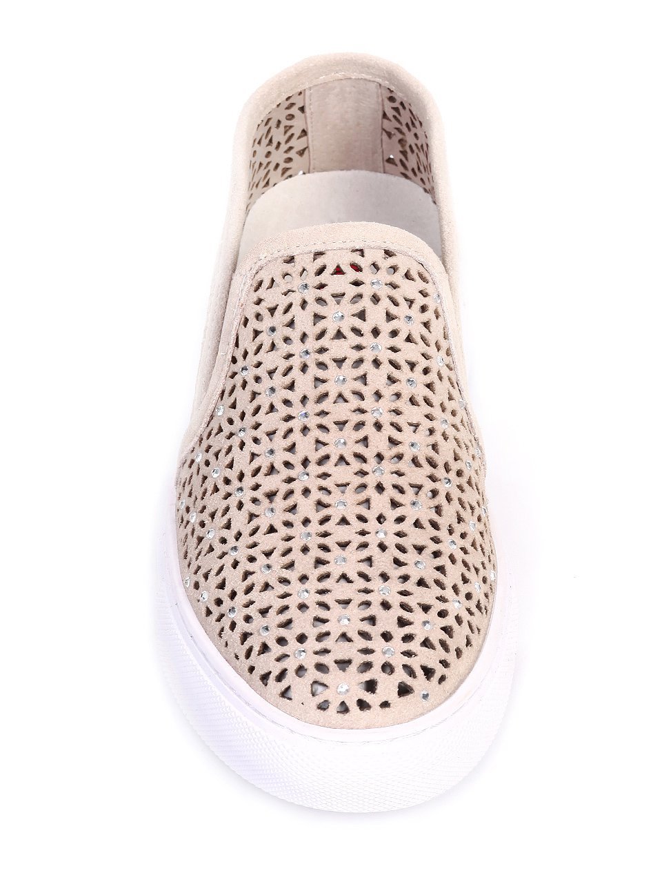 Ежедневни дамски обувки от естествен велур 3I-17289 off white 