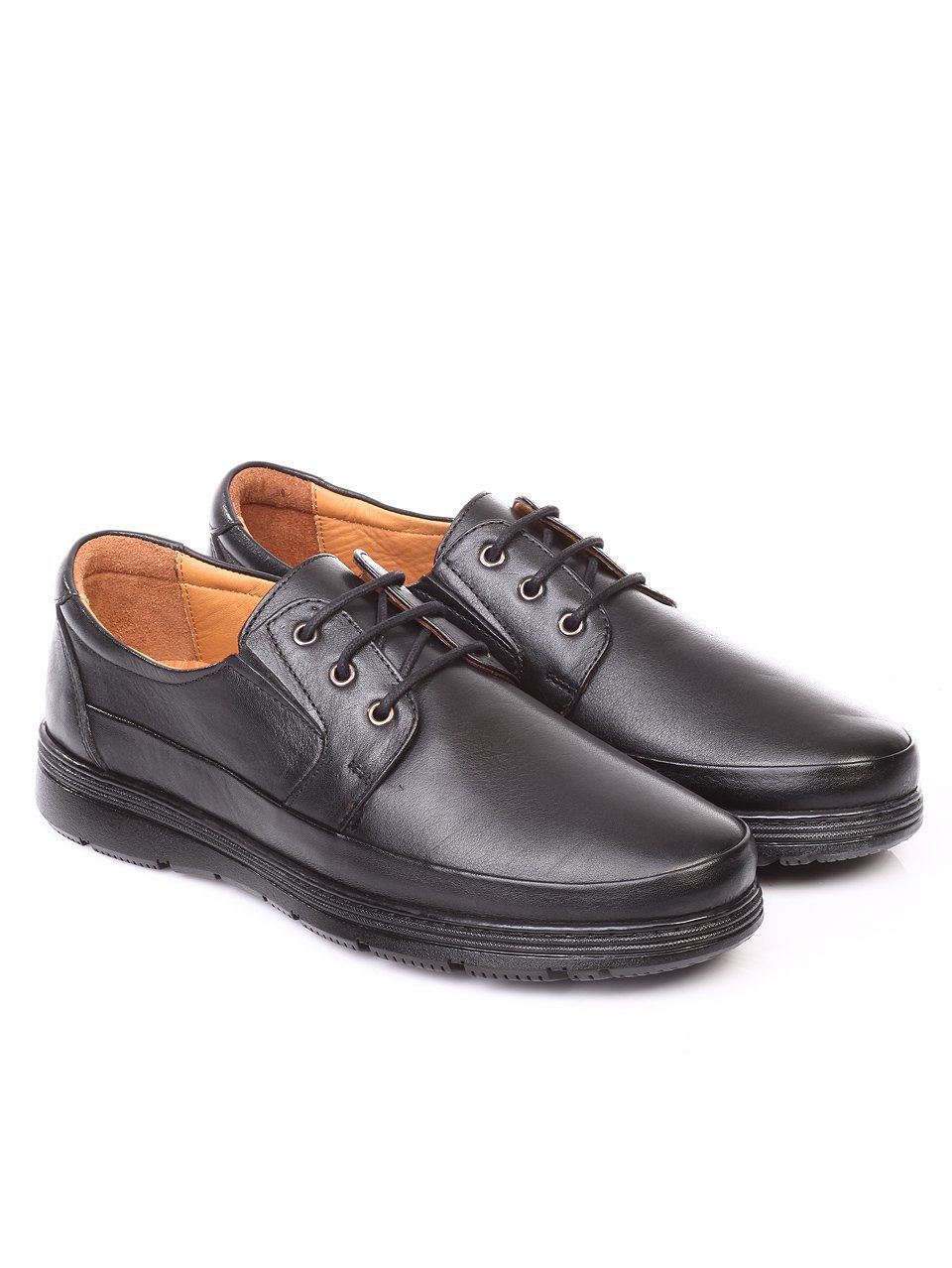 Спортно-елегантни мъжки обувки от естествена кожа 7AT-171119 black