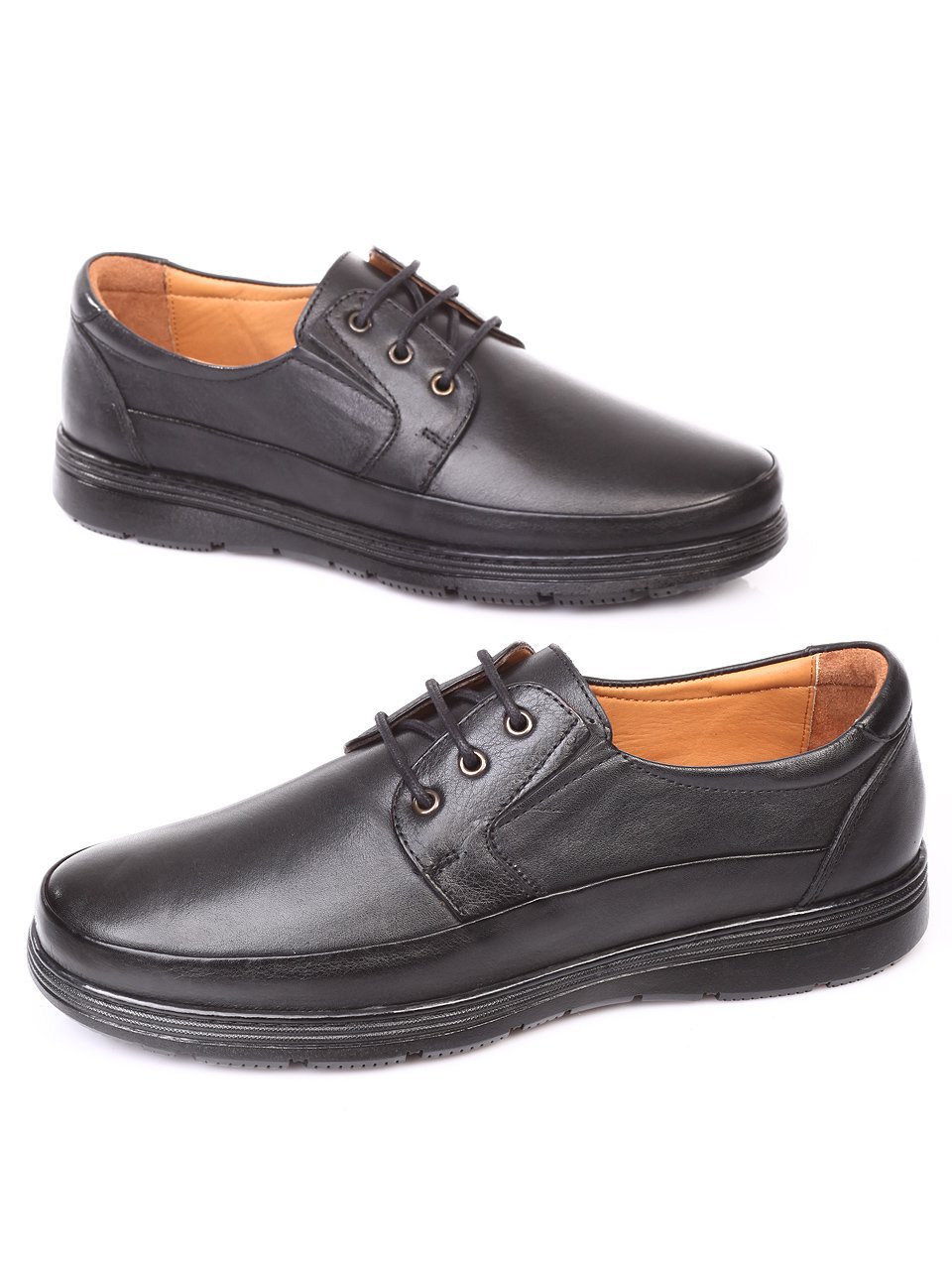 Спортно-елегантни мъжки обувки от естествена кожа 7AT-171119 black