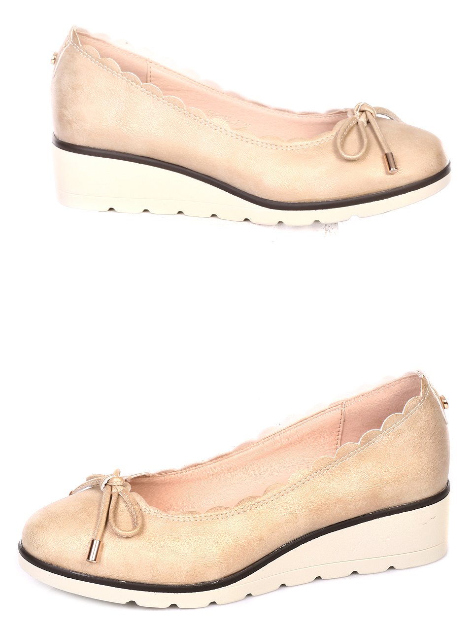Ежедневни дамски обувки в бежово 3C-18212 beige