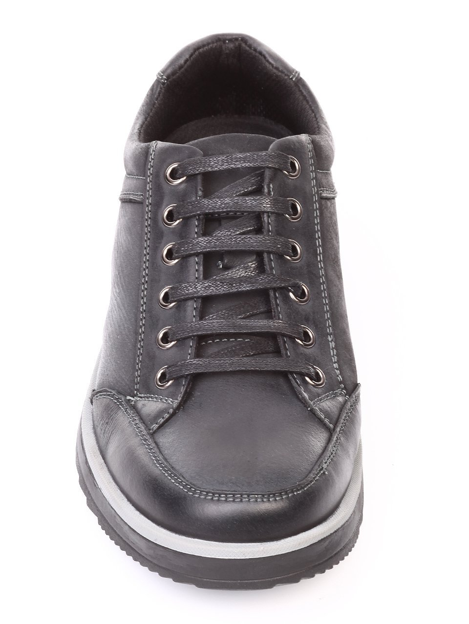 Ежедневни мъжки обувки от естествен набук в черно 7N-17785 black