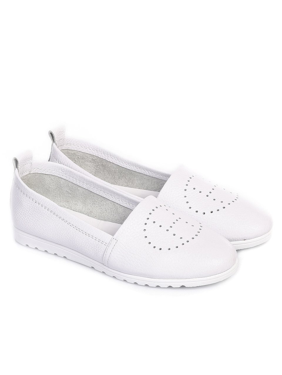 Ежедневни дамски обувки от естествена кожа 3AT-17573 white