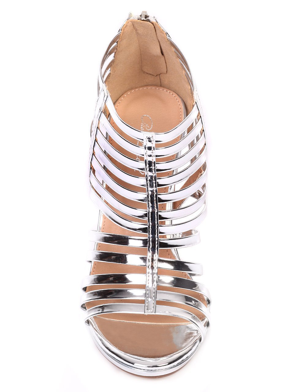 Елегантни дамски сандали на ток 3M-18288 silver