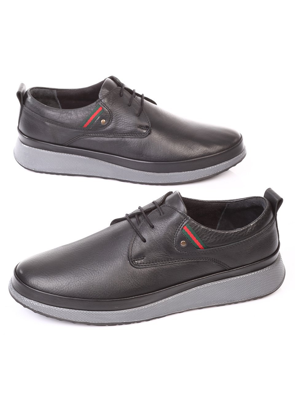 Спортно-елегантни мъжки обувки от естествена кожа 7AT-171195 black