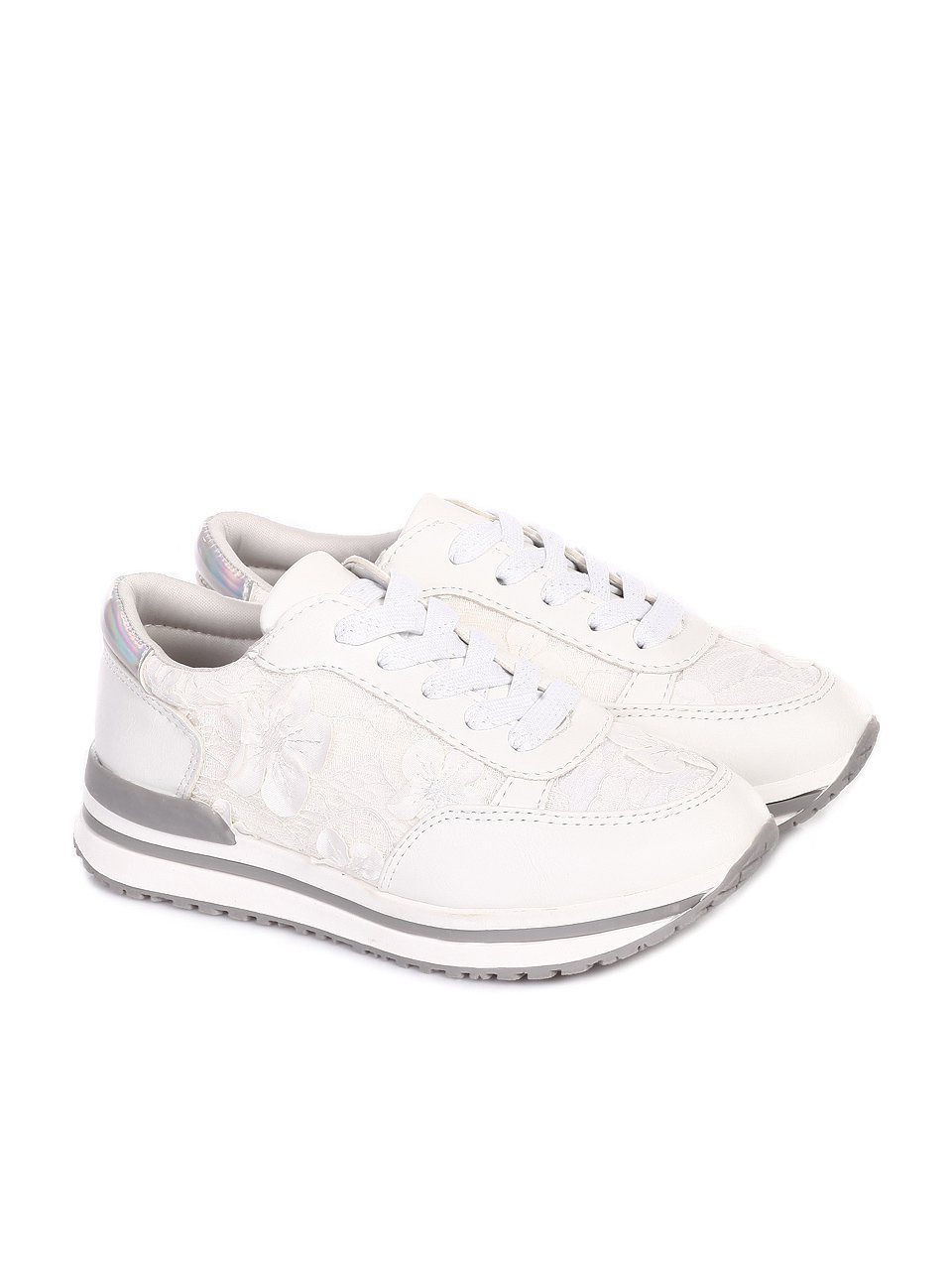 Ежедневни детски обувки в бяло 18P-18075 white