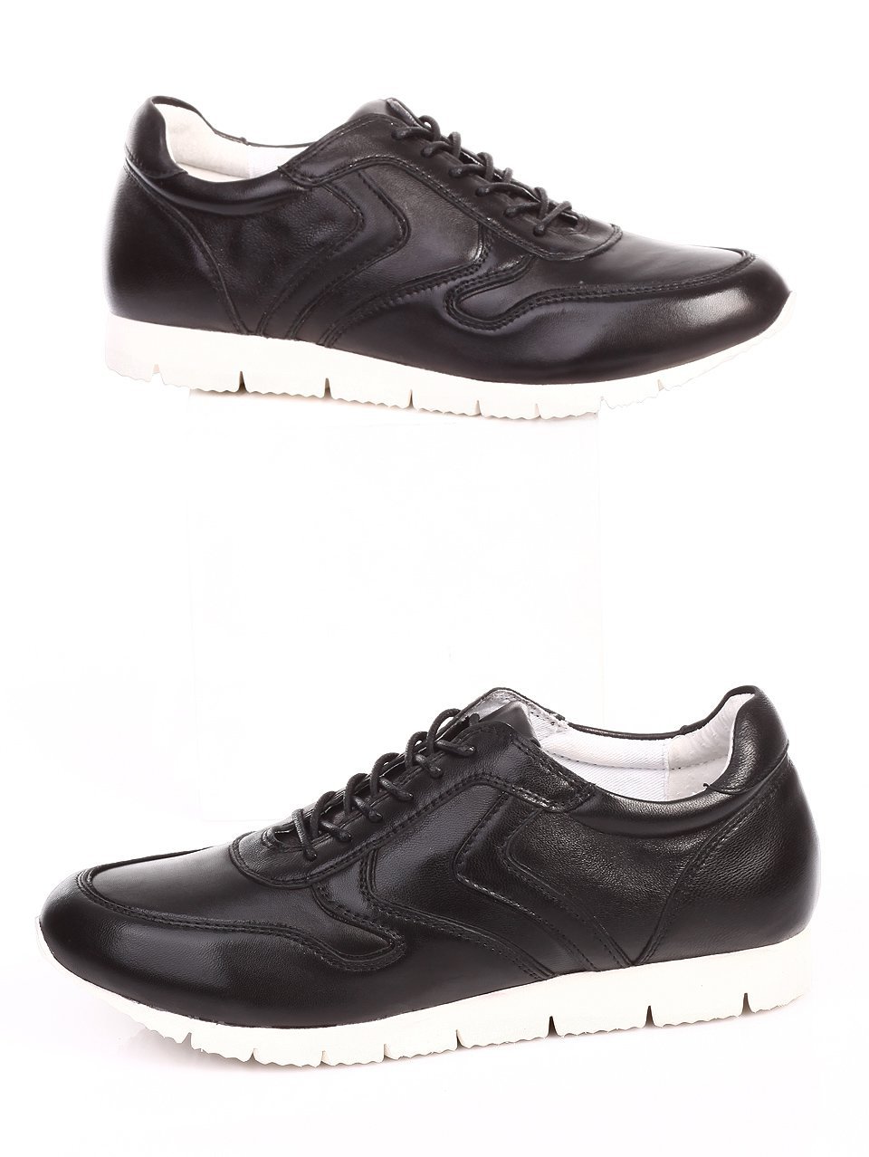 Ежедневни дамски обувки от естествена кожа 3I-17274 black