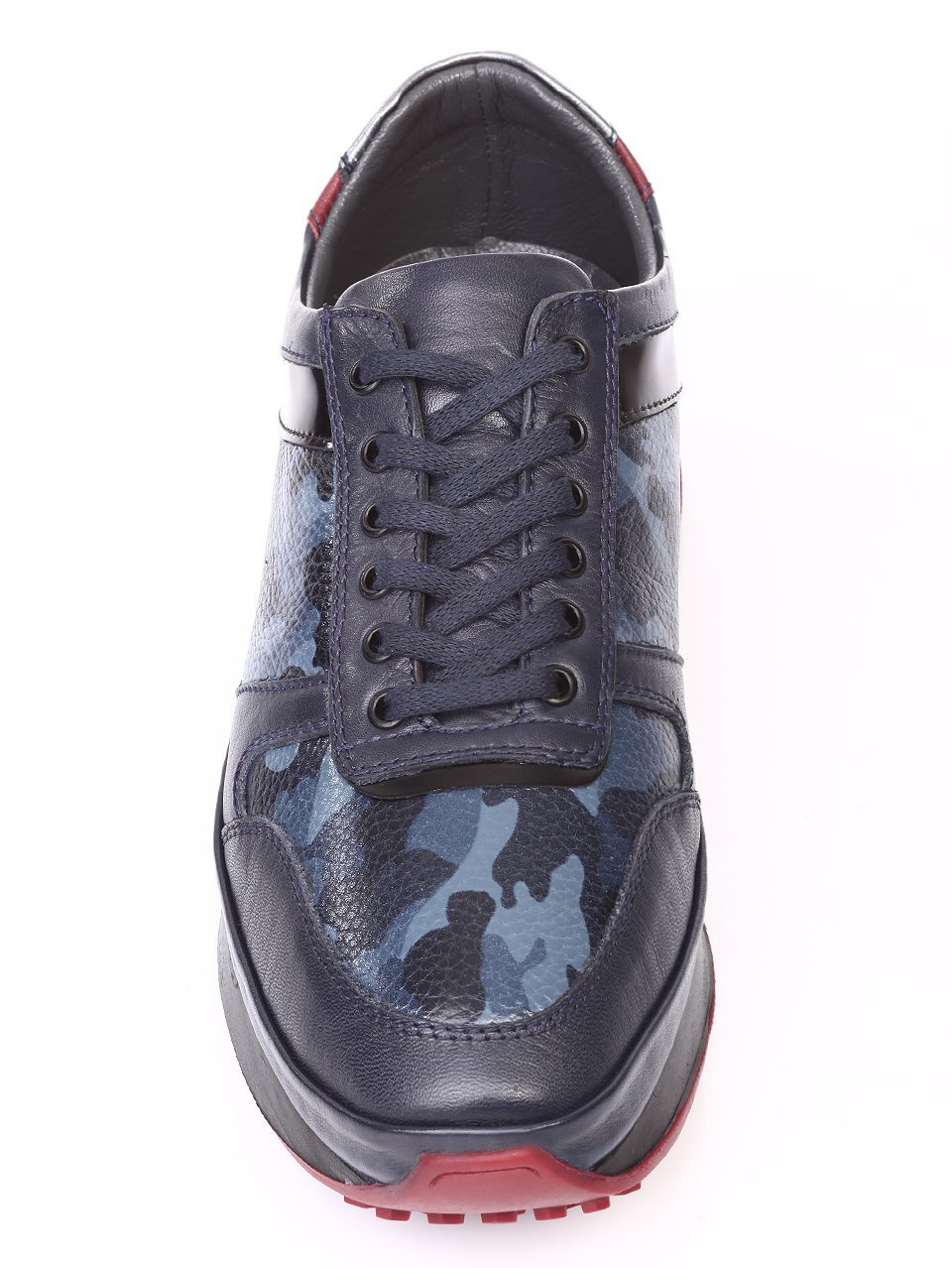 Ежедневни мъжки обувки от естествена кожа в синьо 7AT-171128 mix